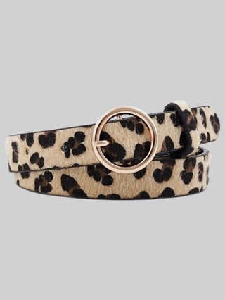 soft faux fur leopard print belt