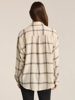 Z Supply River Plaid Button Up - Sea Salt