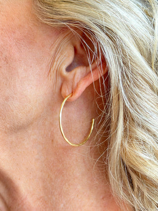 Zegler Hammered Hoop Earrings - Gold