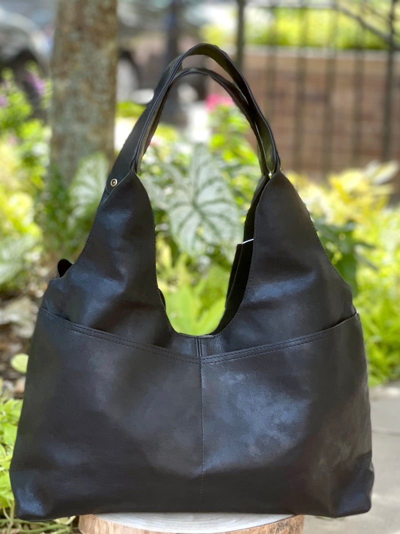Minimalist Double patent-leather shoulder bag
