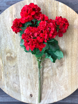 artificial red geranium flower stems perfect as a vase filler for your home